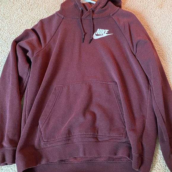 Nike Sweaters - maroon nike hoodie
